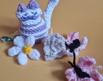 Mini-Katze – Katzenfigur – gestrickt – handgefertigt