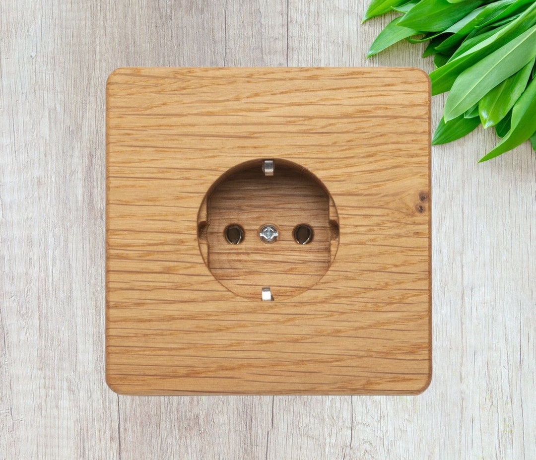 Wooden Wall Socket Cover Single Socket 1 Socket Oak Wood Etsy
