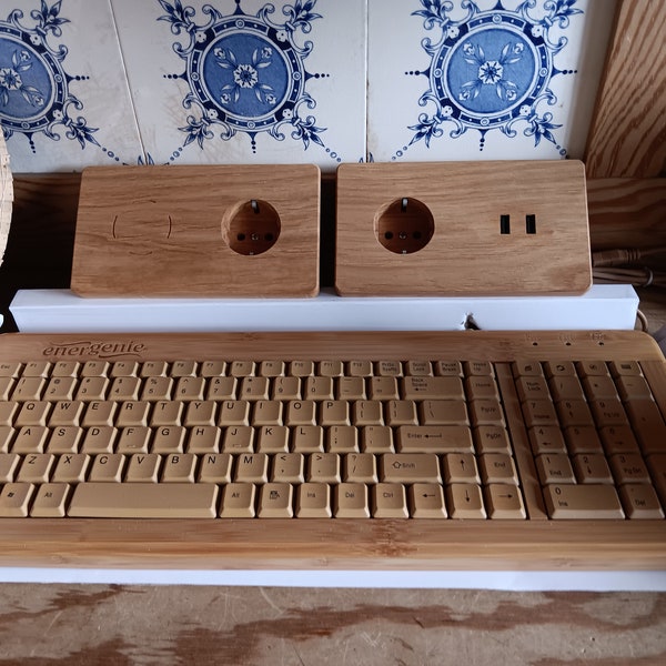 Bellissima tastiera in legno, produzione unica e moderna, con cavo USB (tastiera standard), legno di bambù, design splendido, materiali naturali.