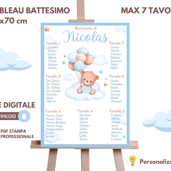 BABY BAPTISM TABLEAU digital file to print, baptism set-up, coordinated customizable tableau (50 x 70 cm)