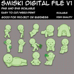 Smiski digital file, ready to print and cut png