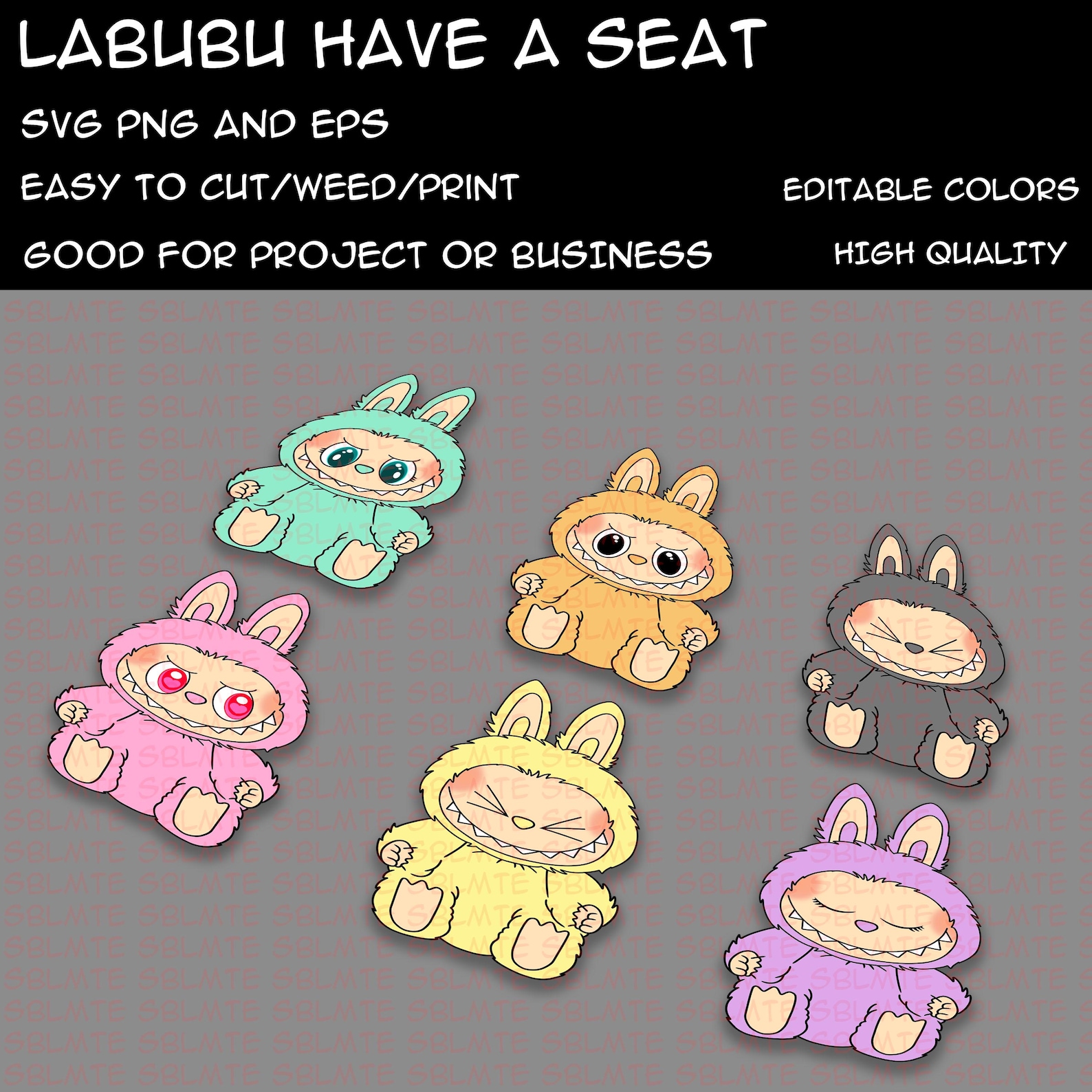 Labubu Have a Seat Design Digital File, Ready to Print and Cut, Svg and ...