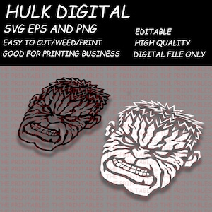 Hulk Minimalist, Digital Files, Ready To Print And Cut