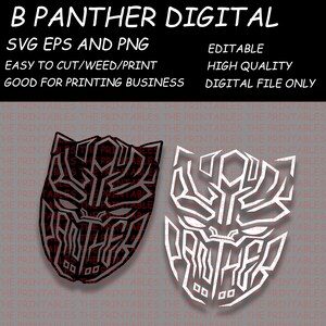 B Panther Minimalist, Digital Files, Ready To Print And Cut
