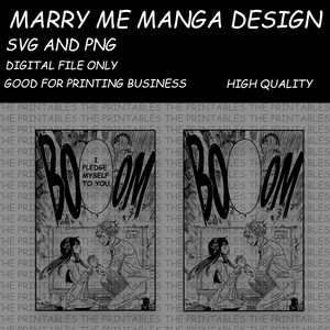 Anime Manga Panel Design Marry Me Digital File Anime Svg