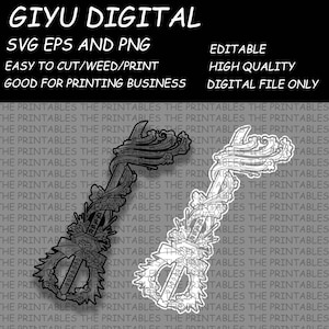 Demon Water Sword Decal Sticker And Shirt Design Digital File Anime Svg