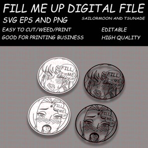 Anime Peeker Sticker Design: Fill Me Up Gas Tank Decal (Digital Files)