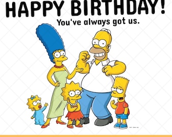 Compleanno Svg, Celebrazione Svg, Famiglia Svg, Felice Svg, File PNG Svg per Cricut Sublimazione Simpsons Family