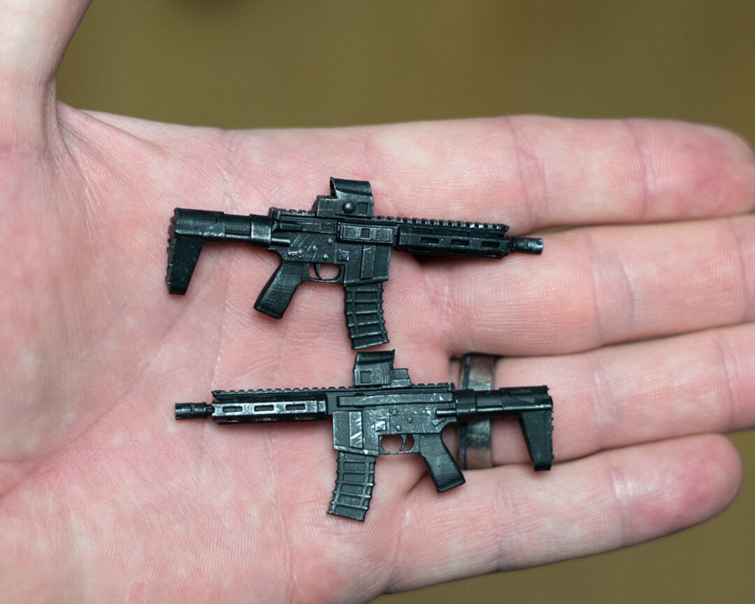 3D Printed AAC Honey Badger Gun Replica 1/12 Scale Handpainted Etsy