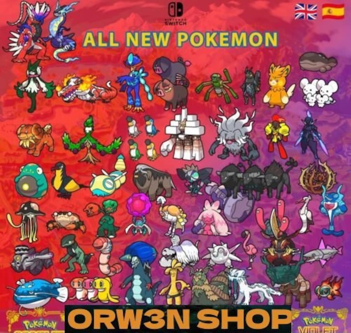 COMPLETE PALDEA POKEDEX All New Shiny Pokemon Scarlet Violet Etsy