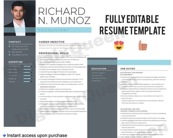 Resume Template, Professional Modern Resume Template for Microsoft Word ...