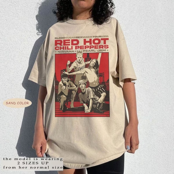 Vintage RHCP Tour 1991 Tee, Red Hot Chili Peppers Rock Band 2023 Tshirt Sweatshirt Hoodie Unisex, Red Hot Chili Peppers Shirt 1421859102