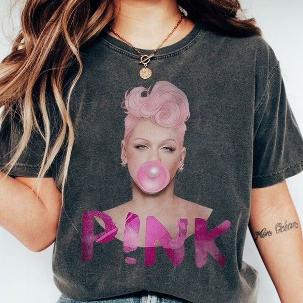 PINK Shirt, Pink bubblegum Sweatshirt, Trustfall Album Shirt, Music Tour 2023 Shirt, P!nk Summer Carnival Tour 2023 Shirt 1504755973
