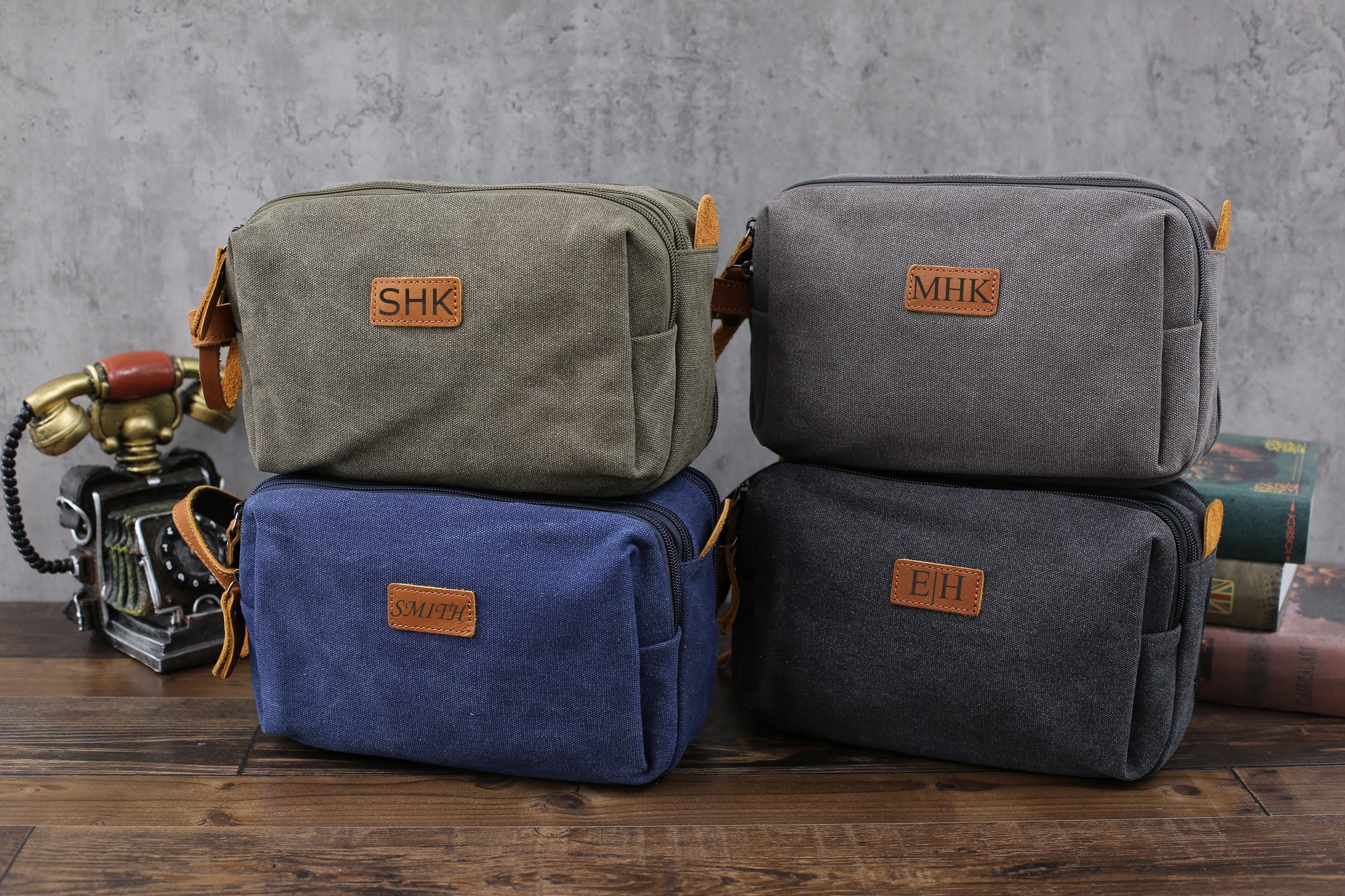 Groomsmen Gift Monogrammed Toiletry Bag Canvas Dopp Kit Etsy