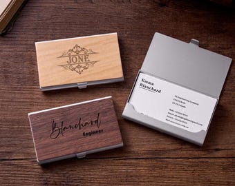 Customize Business Card Case, Engraved Business Card Holder, Personalized Gift for Him, Corporate Gift, Businessman Gift, Credit Card Holder