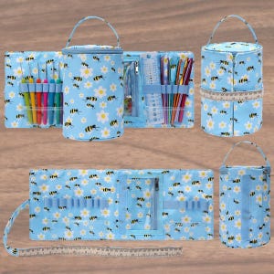 ¡Regalo para tejedores! Bolsa para guardar lana, bolsa para proyectos de tejido, bolsa de crochet, estuche para agujas de tejer, regalo para artistas, regalo para mamá, maestra