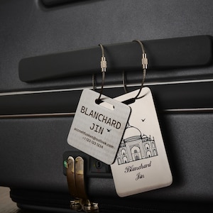 Custom Luggage Tags, Personalized Metal Luggage Tag, Baggage ID Tag School Bag Tag, Company Custom logo, Traveler&#39;s Gift, Graduation Gift