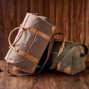 Personalisierte Weekender Tasche, Reisetasche mit Schuhfach, Bestickte Reisetasche für Ihn