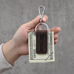 Llavero de cuero personalizado Clip de dinero, Llavero personalizado, Clip de dinero de cuero personalizado, Llavero de coordenadas, Regalo de Navidad
