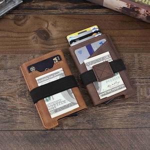 Regalo personalizzato per gli sposi, Miglior regalo per l'uomo, Regalo per la proposta dello sposo, Regali per gli uomini, Regalo di nozze, Porta carte in pelle personalizzato e fermasoldi