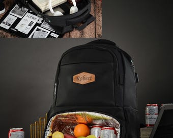Custom Lunch Cooler Backpack, Personalized Groomsmen Cooler Backpack, Hiking Cooler Backpack, Personalized Gifts for Men, Father's Day Gift