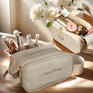 Presentes personalizados para madrinhas com logotipo e nome, bolsa de cosméticos de grande capacidade com monograma, presentes para festa de casamento, bolsa de higiene, organizador de maquiagem