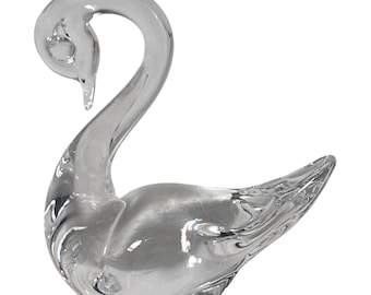 Figura de cisne de cristal de Tipperary • Ave de cristal irlandés transparente de 8,25 cm • Elegante regalo de colección