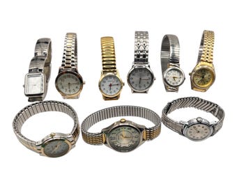 Vintage Women's Wristwatch: Small Face Stretch Band Bracelet