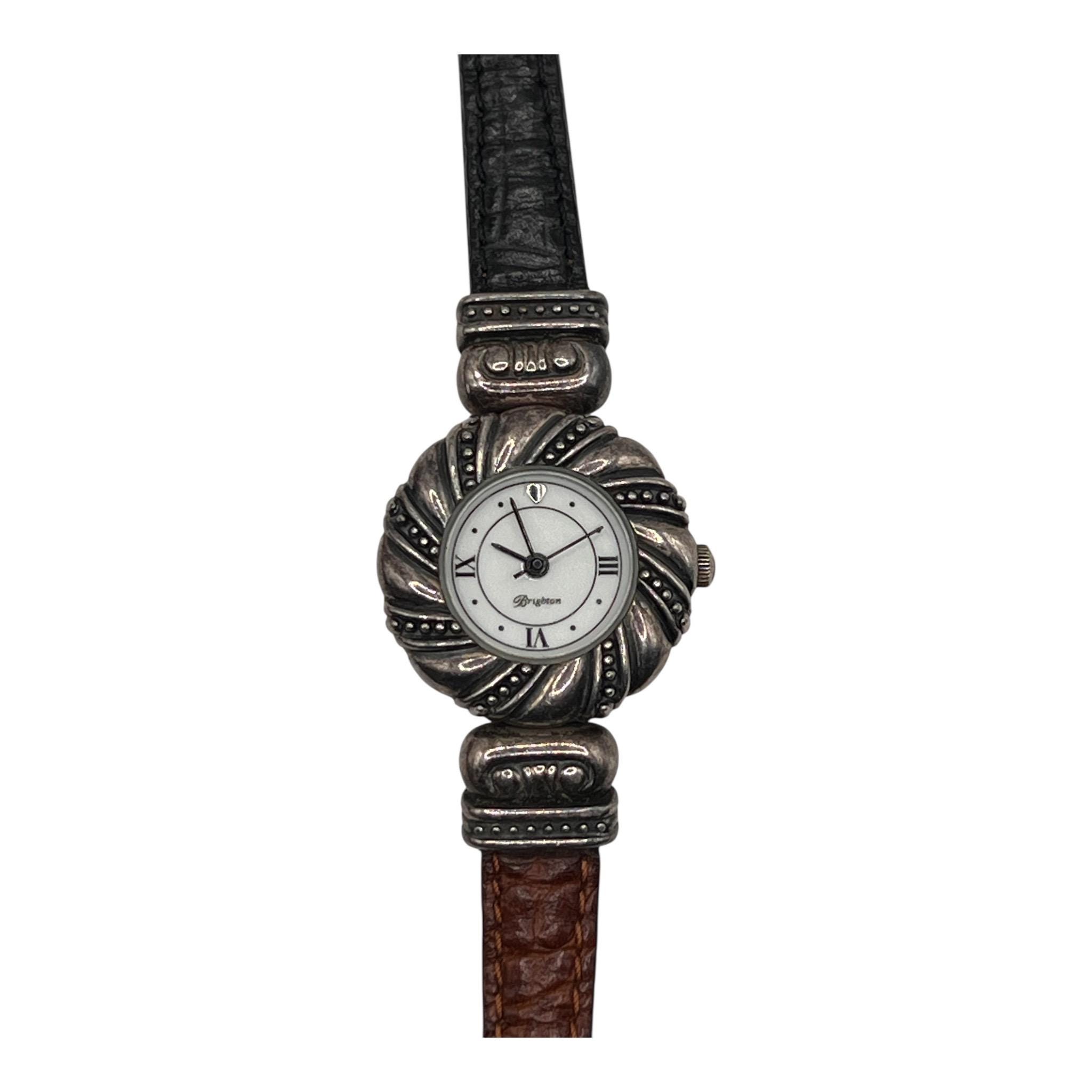 Vintage Brighton Silver Women\'s Watch with Intricate Design Brighton Silver Tone Vintage Ladies Watches – Dainty  main image 4