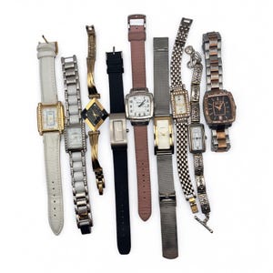 Vintage Women's Dainty Wristwatches Square and Rectangular Shapes Band Size 7-7.5 Inches Gift for Her