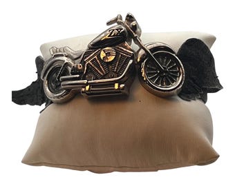 ZZYZX Vintage Motorcycle Watch: Biker Leather Band, 2001 Design (Working)