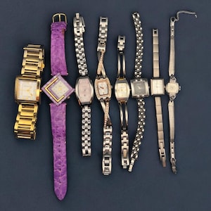 Vintage Women's Small Face Dainty Wristwatches Square and Rectangular Shapes Gift for Her