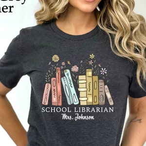 Customized Name Librarian Shirt, Personalized Name Librarian T-shirt, Librarian Gift, School Librarian custom gifts