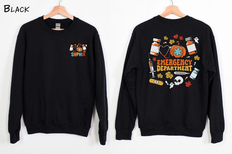 Custom Emergency Department Halloween Sweatshirt, Halloween Er Nurse