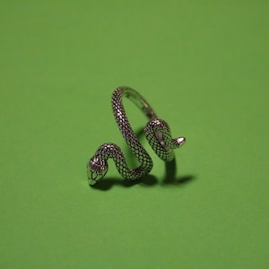 Adjustable Snake Silver ring,  snake jewelry, Unisex ring, Serpent ring, gift for her