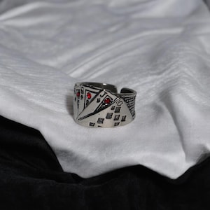 Adjustable Playing Cards Ring, Poker Ring, Card Deck Ring, Gambling Ring, Perfect Gift for Card Game Lovers