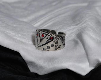 Verstelbare pokerkaartring: cadeau voor goksieraden