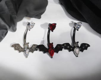 Gothic Bat Belly Ring: Vampire Navel Piercing