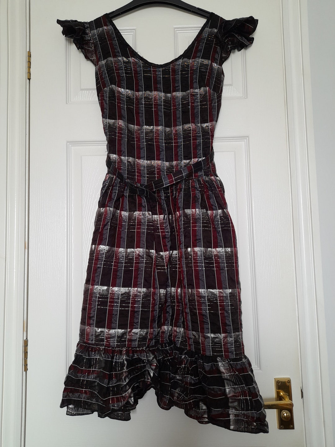 Double Crossed Ribbed Dress - Vintage Black