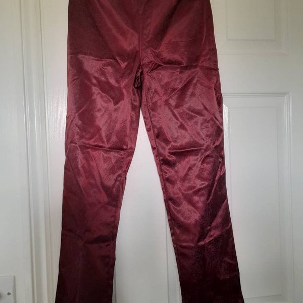 Vintage Jeffrey Rogers satin trousers, size 10, good condition