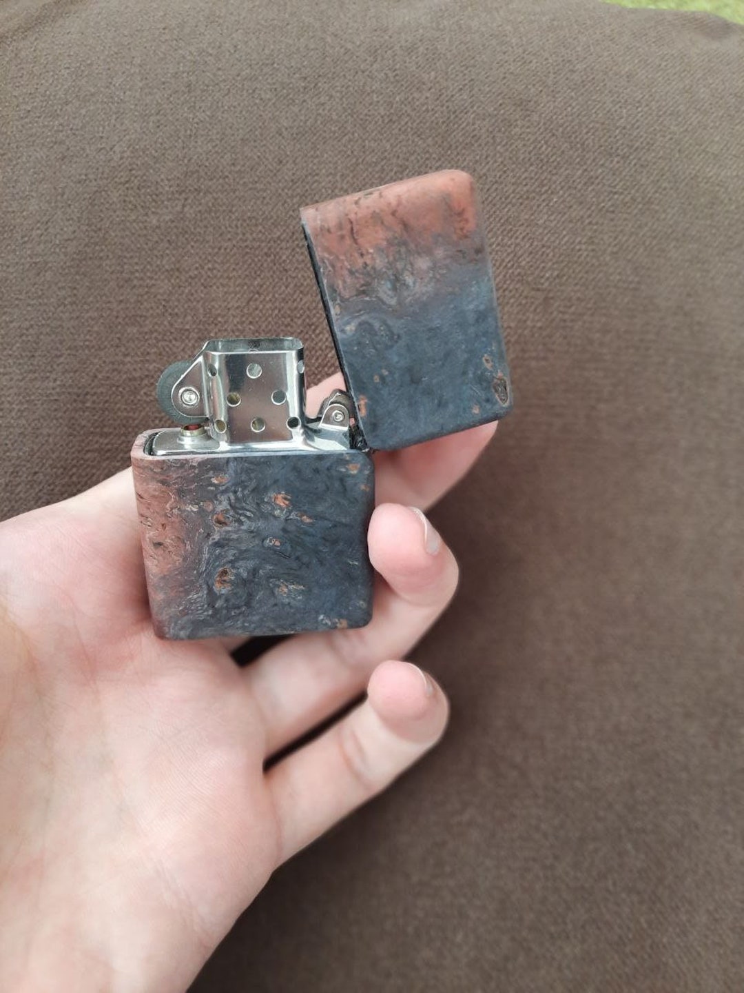 Handmade Stabilized Epoxy Zippo Lighter Lighter Case Resin Tobacco