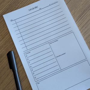 Planer dziennych perspektyw, codzienna lista zadań do wykonania, minimalistyczny notatnik, niedatowany notatnik, codzienny plan, codzienny planer produktywności