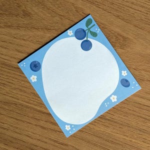 Blueberry Memo Pad, Cute Stationery Desk pad, Cute Reminder notepad, Writing Notepad