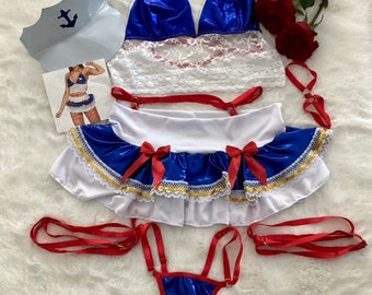 Sailor Girl Costume | Garter Belt | Lingerie | Forplay| Bustiers