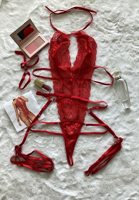Teddy | Lace | Red | Sexy | See Through | Gift - Etsy