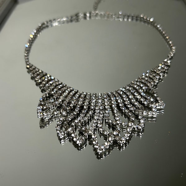 Vintage 90's Rhinestone Necklace Choker