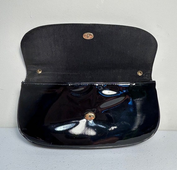 Vintage 1960's "Lewis" Black Patent Leather Handb… - image 5