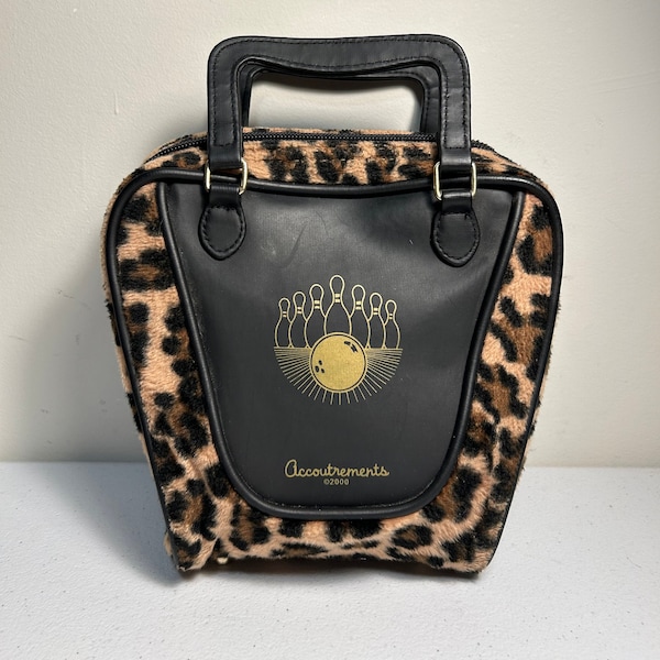 Borsa a forma di borsa da bowling "Accessori" in finta pelliccia leopardata vintage