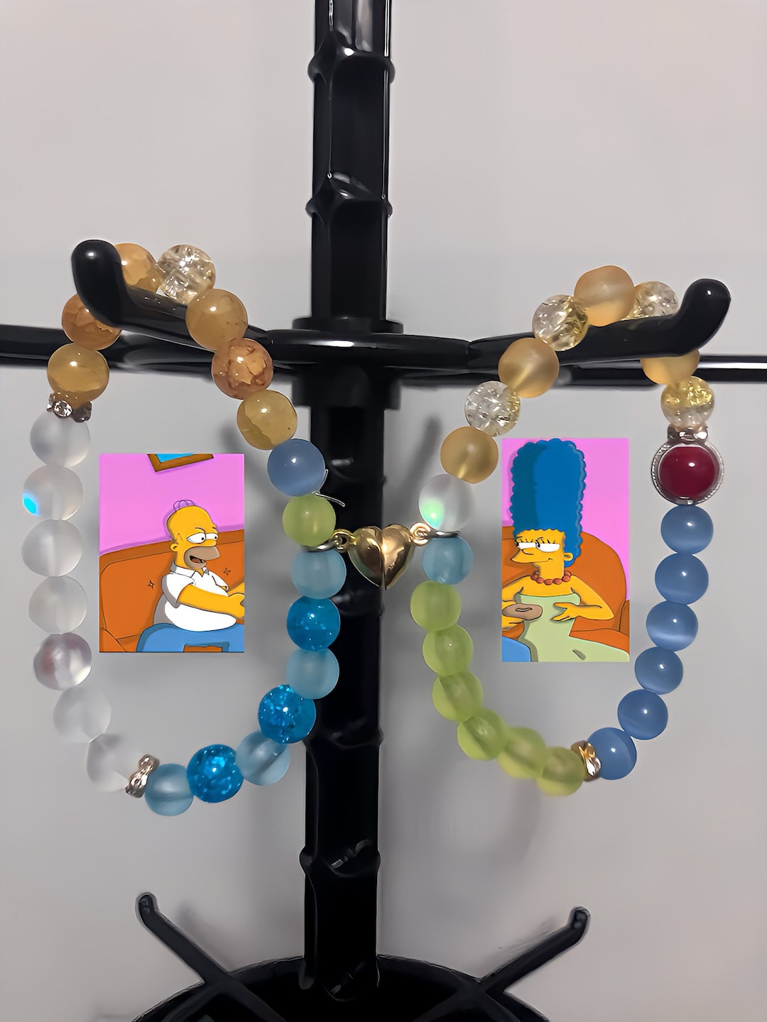 Cartoon Inspired Homer and Marge Couple Beaded Bracelet 8mm - Etsy