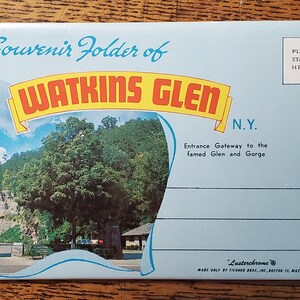 Watkins Glen State Park, Finger Lakes NEW YORK NY Souvenir Postcard Folder, 1960&#39;s Vintage